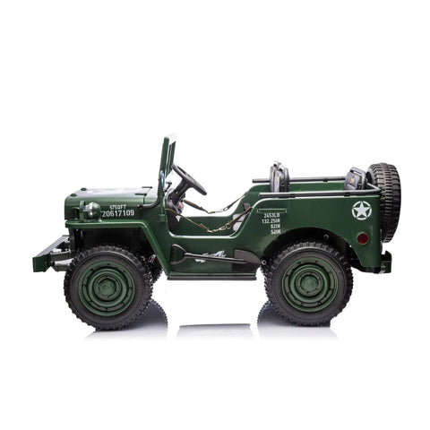 24V Freddo Military Willy Truck 3 Seater Electric Ride On