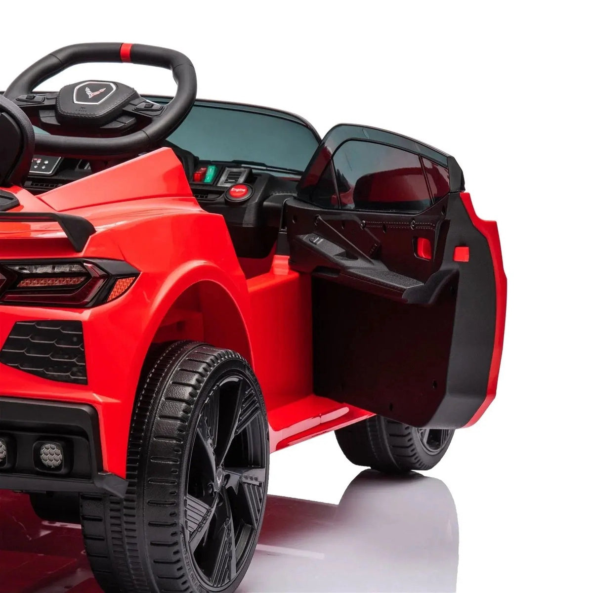  Freddo 12V Chevrolet Corvette C8 Stingray 1-Seater Kids Ride-on Car - White - Bonton