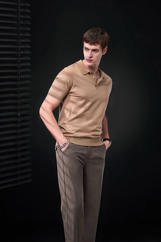 Kingsley Side-Tab Trousers BROWN