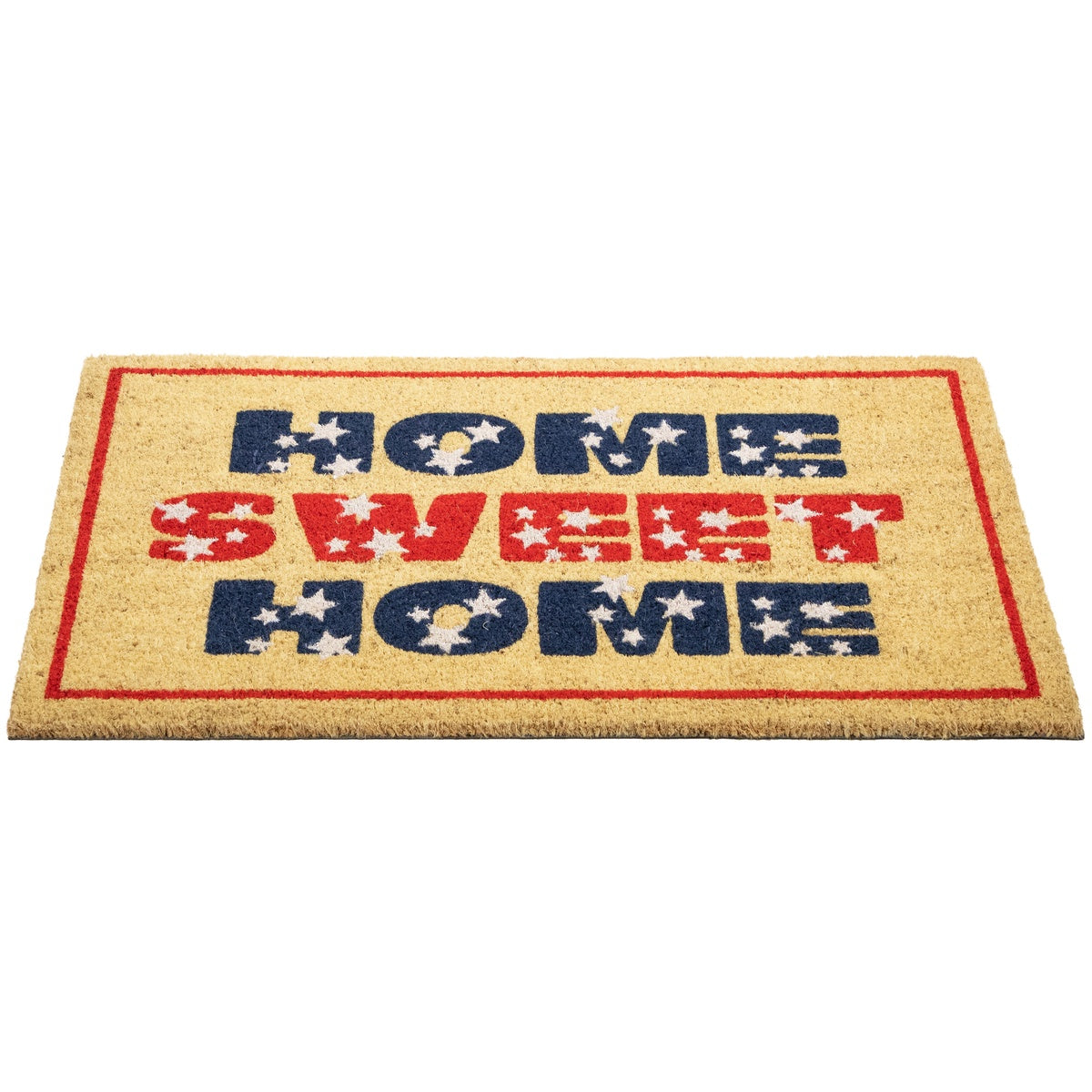  Northlight Red and Blue Americana Home Sweet Home Coir Outdoor Doormat 18