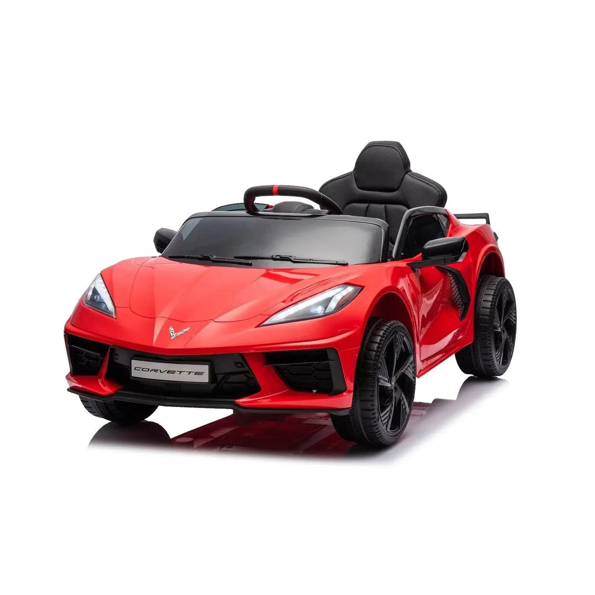  Freddo 12V Chevrolet Corvette C8 Stingray 1-Seater Kids Ride-on Car - White - Bonton