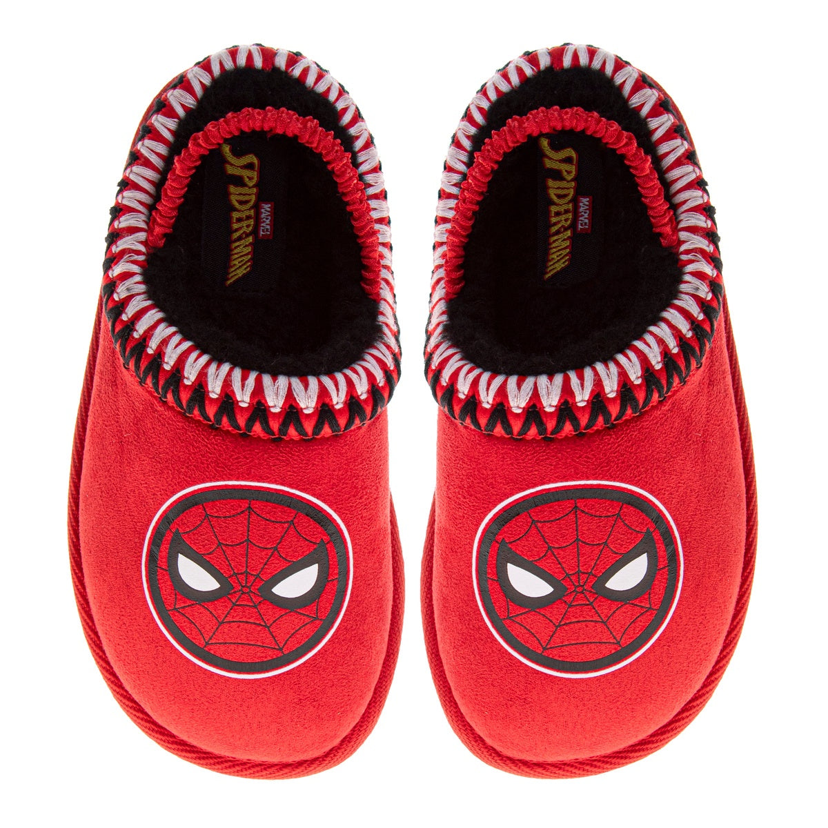  Josmo Marvel Avengers Boys Snow Slippers Spiderman Boots Faux Fur Winter Mules Cozy Warm House Shoes (Toddlers) - 11-12 - Bonton