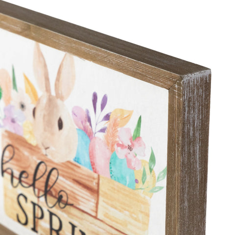Hello Spring Framed Easter Wall Sign - 11.75"