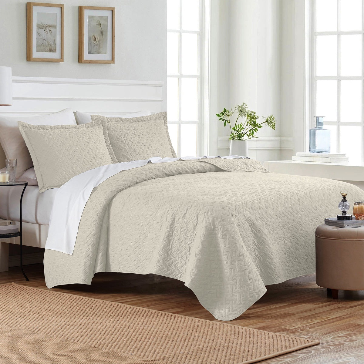  Dan River Dan River 3-Piece Basket Pinsonic Quilt Set - Twin - Bonton