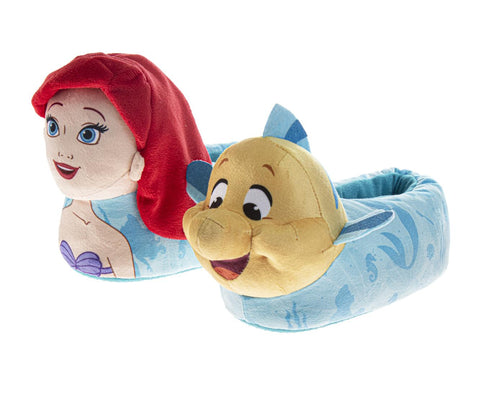 Disney Little Mermaid 3D Slippers Ariel & Flounder Warm Fluffy House Girls' Slippers (Toddler/Little Kids)
