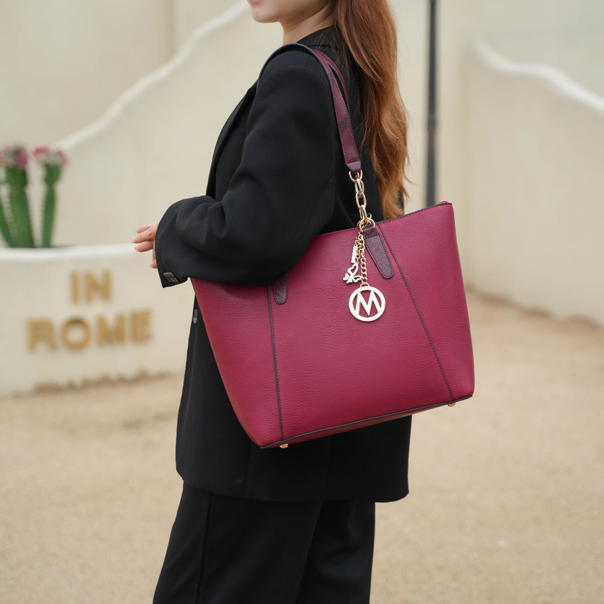  MKF Collection Ximena Tote Bag and Wallet Set - Brown - Bonton