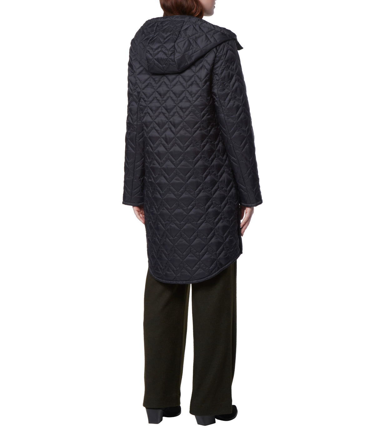  Andrew Marc Rialto Attached Hood Double Diamond Quilts Black - Black - Bonton