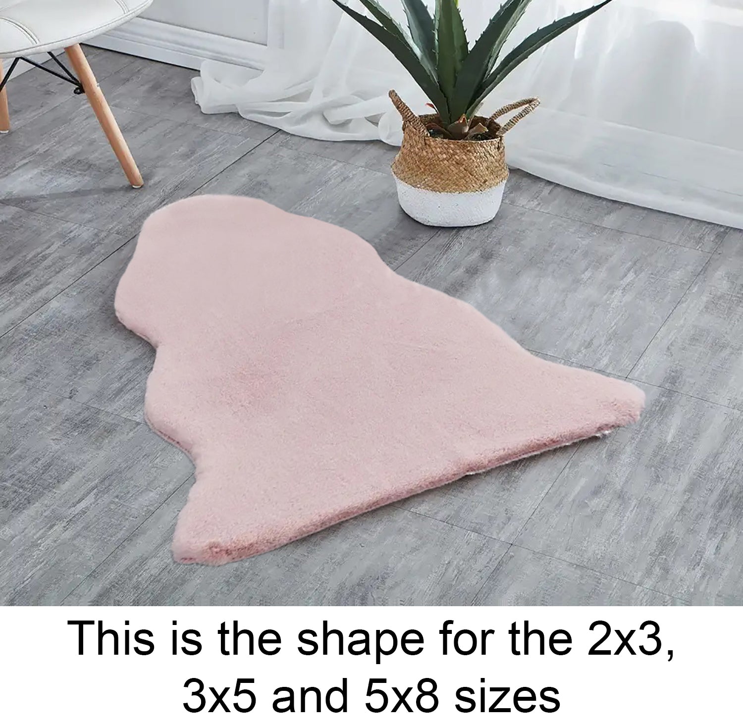 Pink Faux Rabbit Fur Fuzzy Soft Fluffy Plush Cozy Shaggy Area Rug by Homemartgoods - 2' x 3' Feet - Bonton