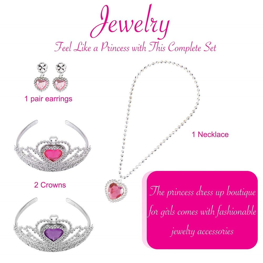  Dress Up America Princess Jewelry, Shoes and Tiara Set - Kids by Dress Up America - Default Title - Bonton