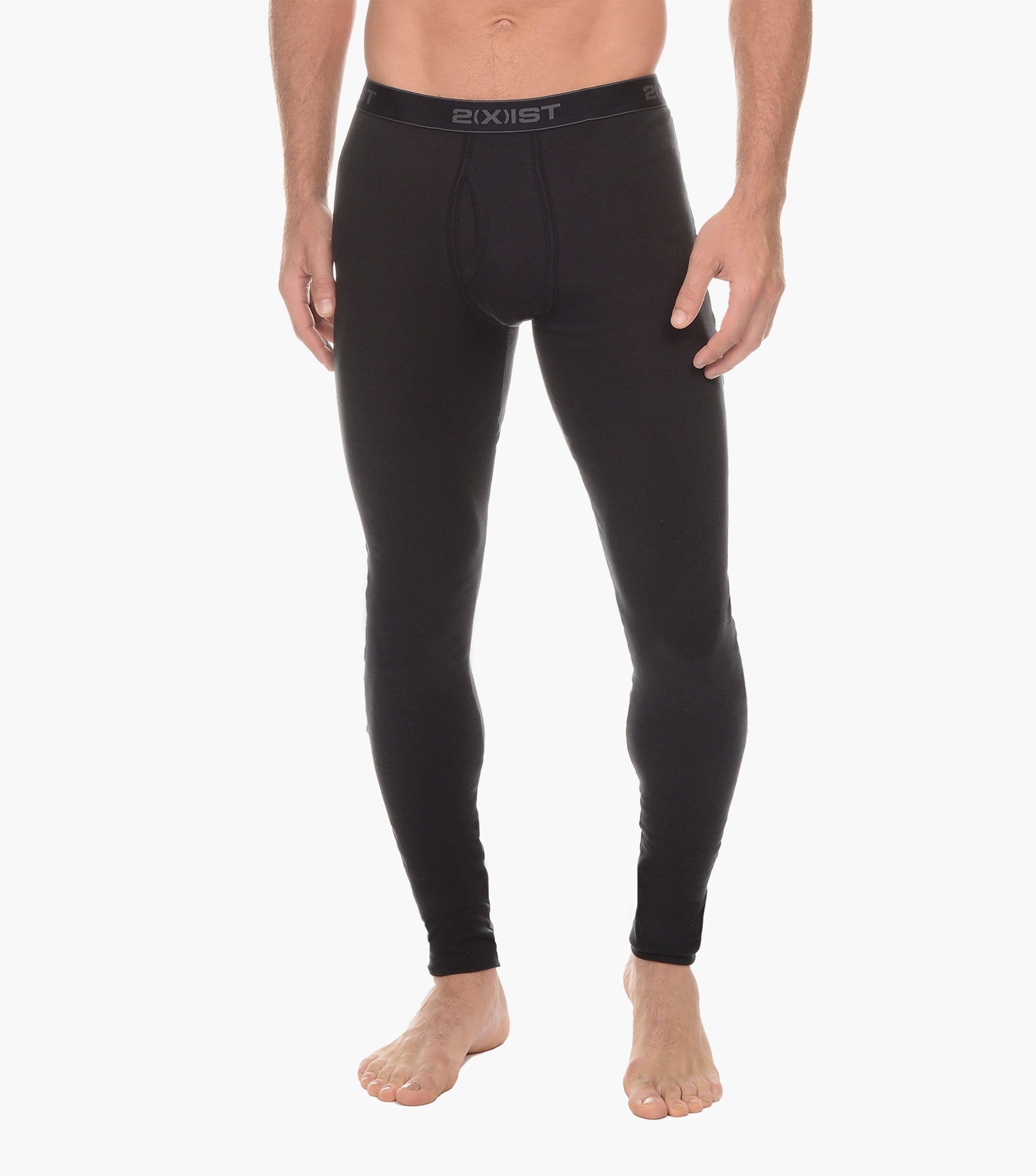  2xist Cotton Long John Underwear - Charcoal - Bonton