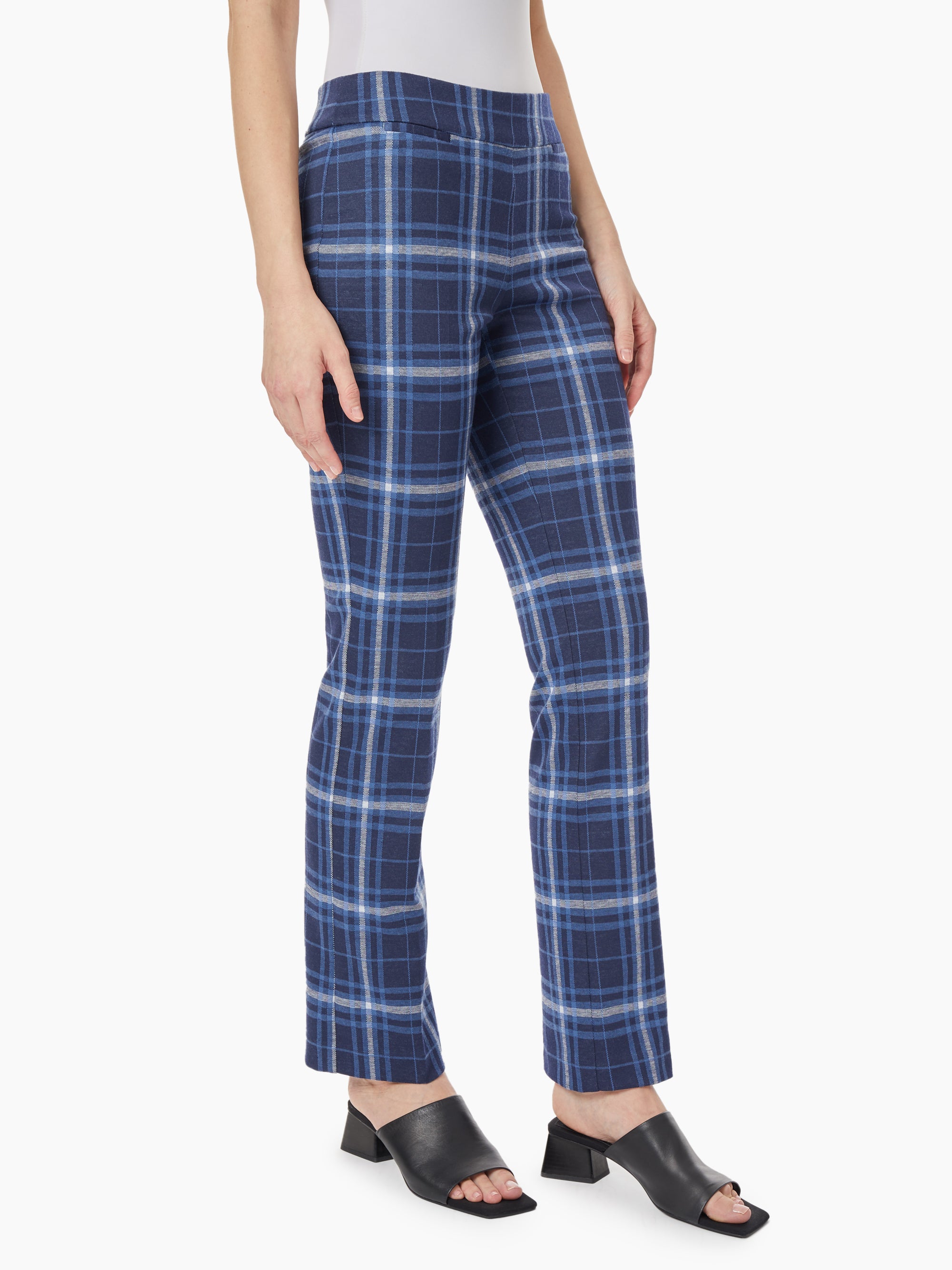  Jones New York Faux Leather Pull-On Bootleg Pant - Collection Navy Combo - Bonton