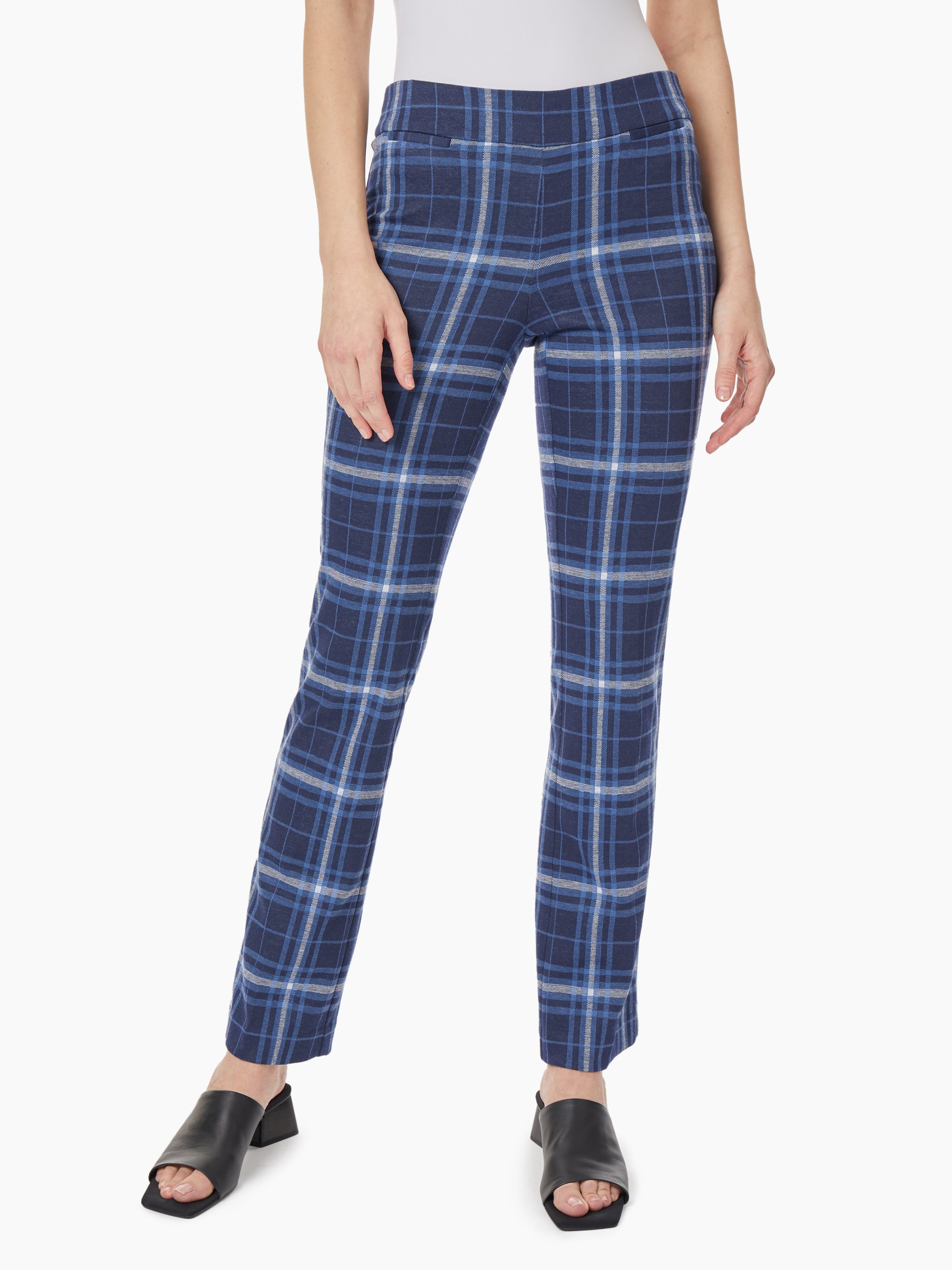  Jones New York Faux Leather Pull-On Bootleg Pant - Collection Navy Combo - Bonton