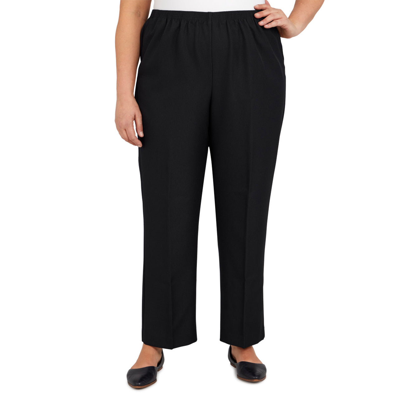  Alfred Dunner Plus Proportioned Short Pant - White - Bonton
