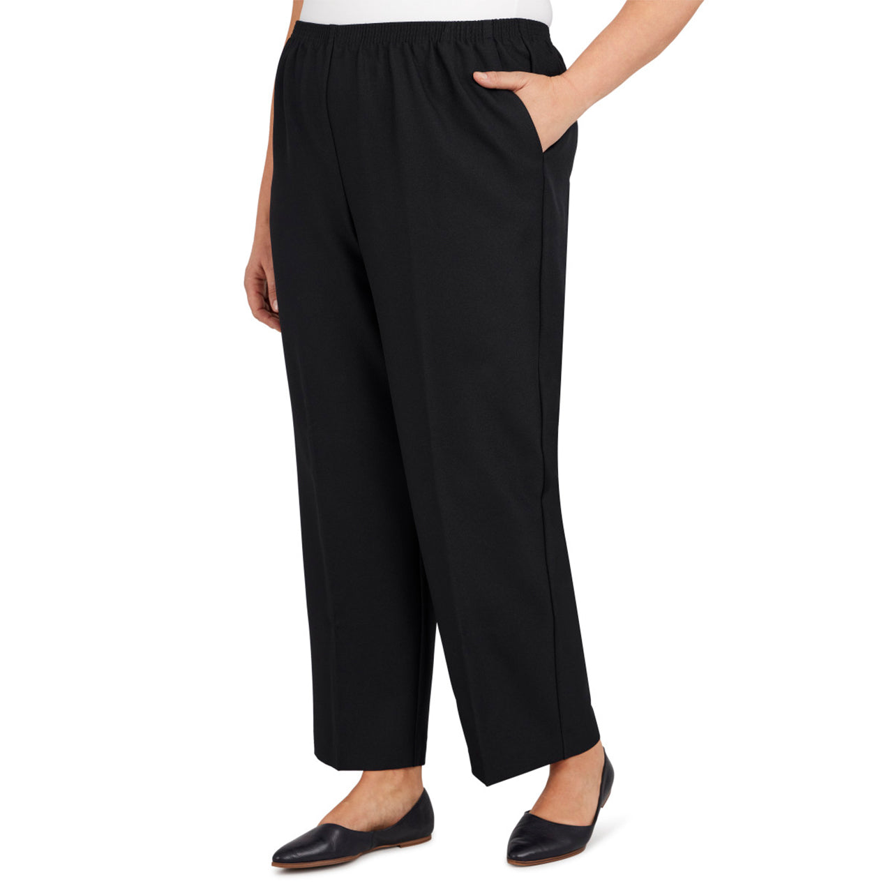 Alfred Dunner Plus Proportioned Short Pant - White - Bonton