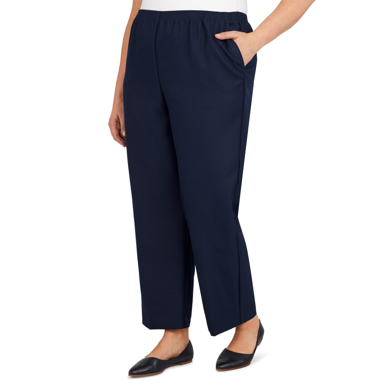  Alfred Dunner Plus Proportioned Short Pant - Black - Bonton