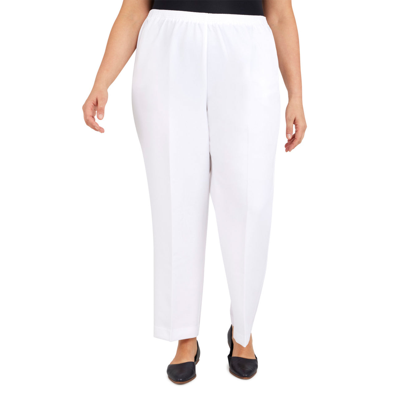  Alfred Dunner Plus Proportioned Short Pant - White - Bonton