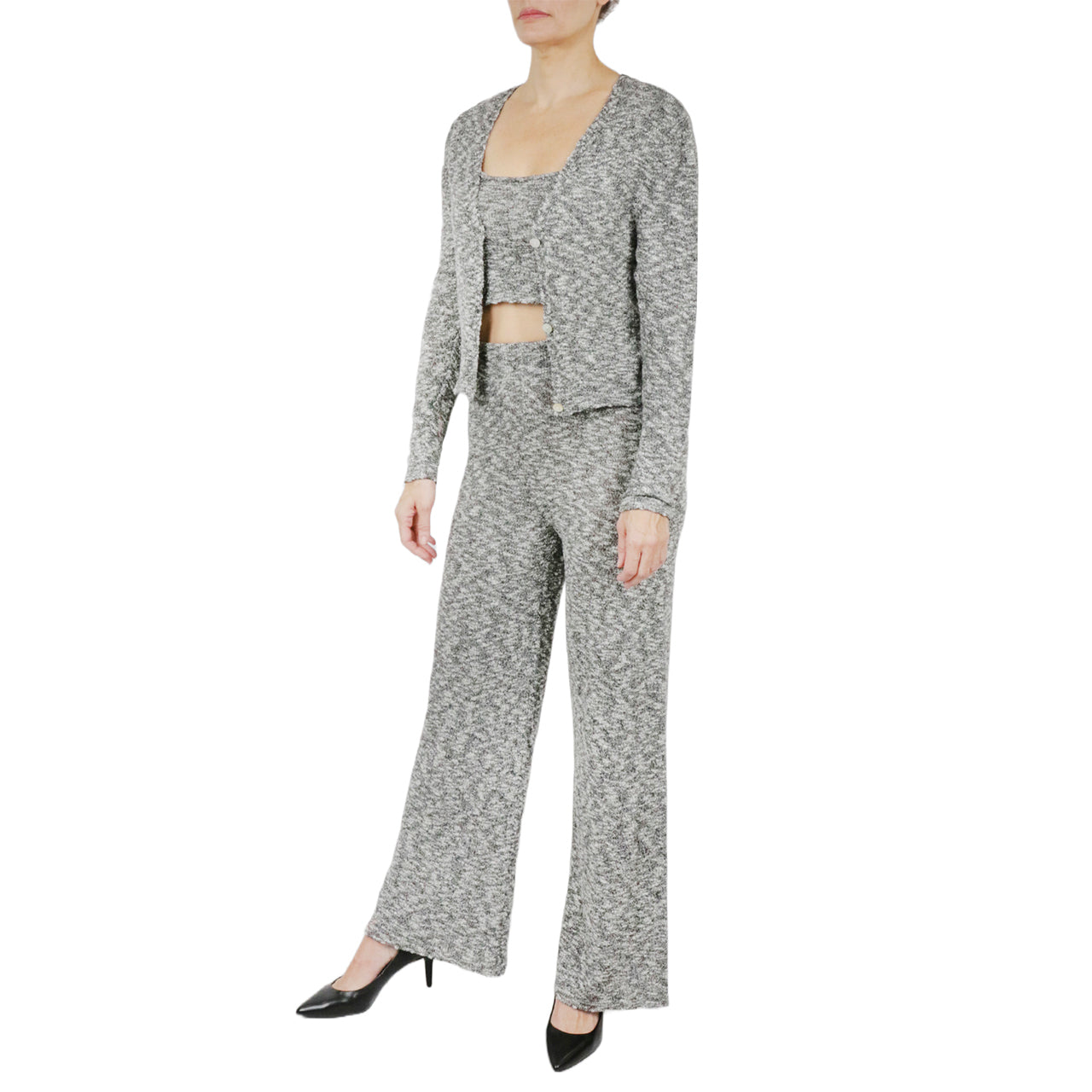  Cream & Rouge Space Dye Knit Pants - Grey - Bonton
