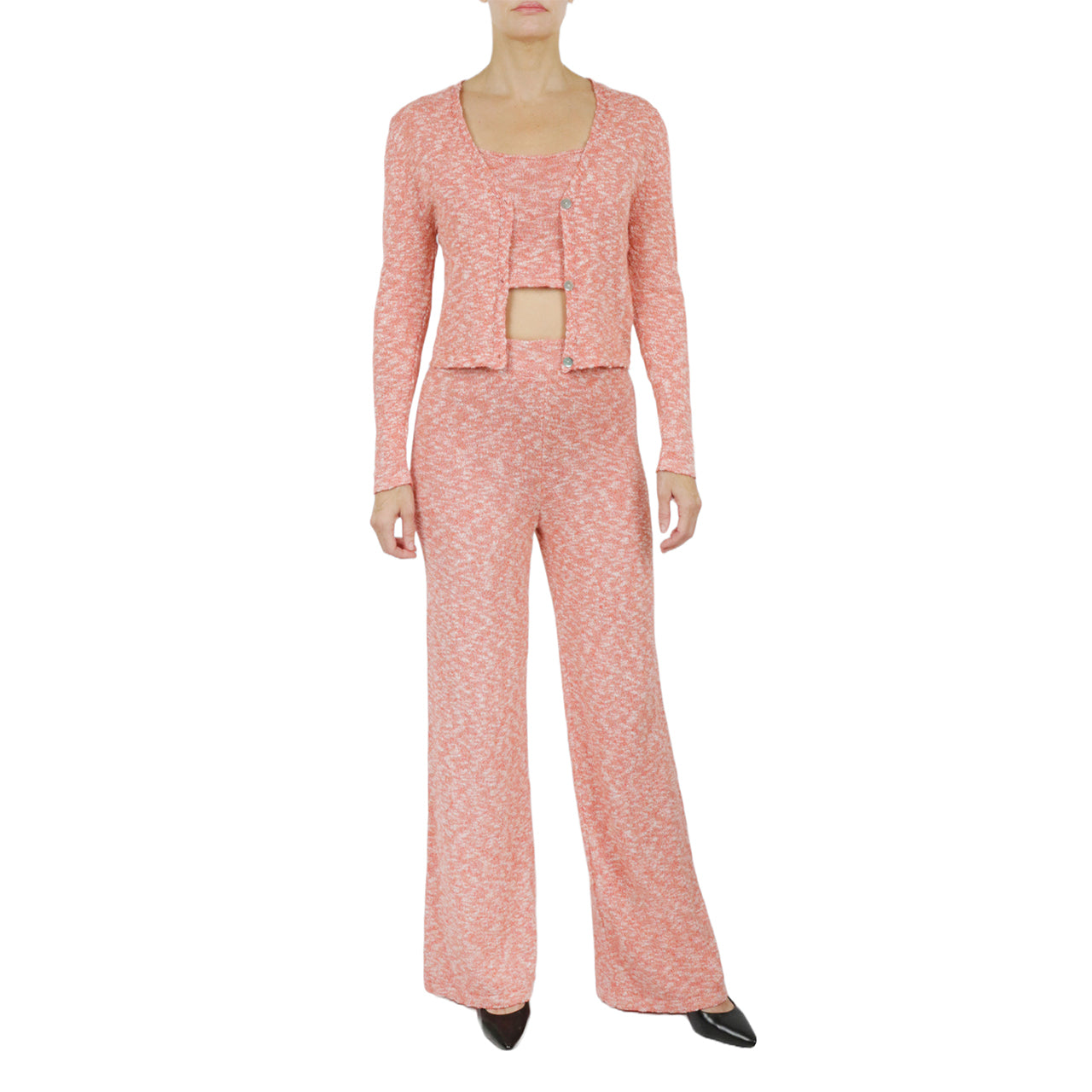  Cream & Rouge Space Dye Knit Pants - Grey - Bonton