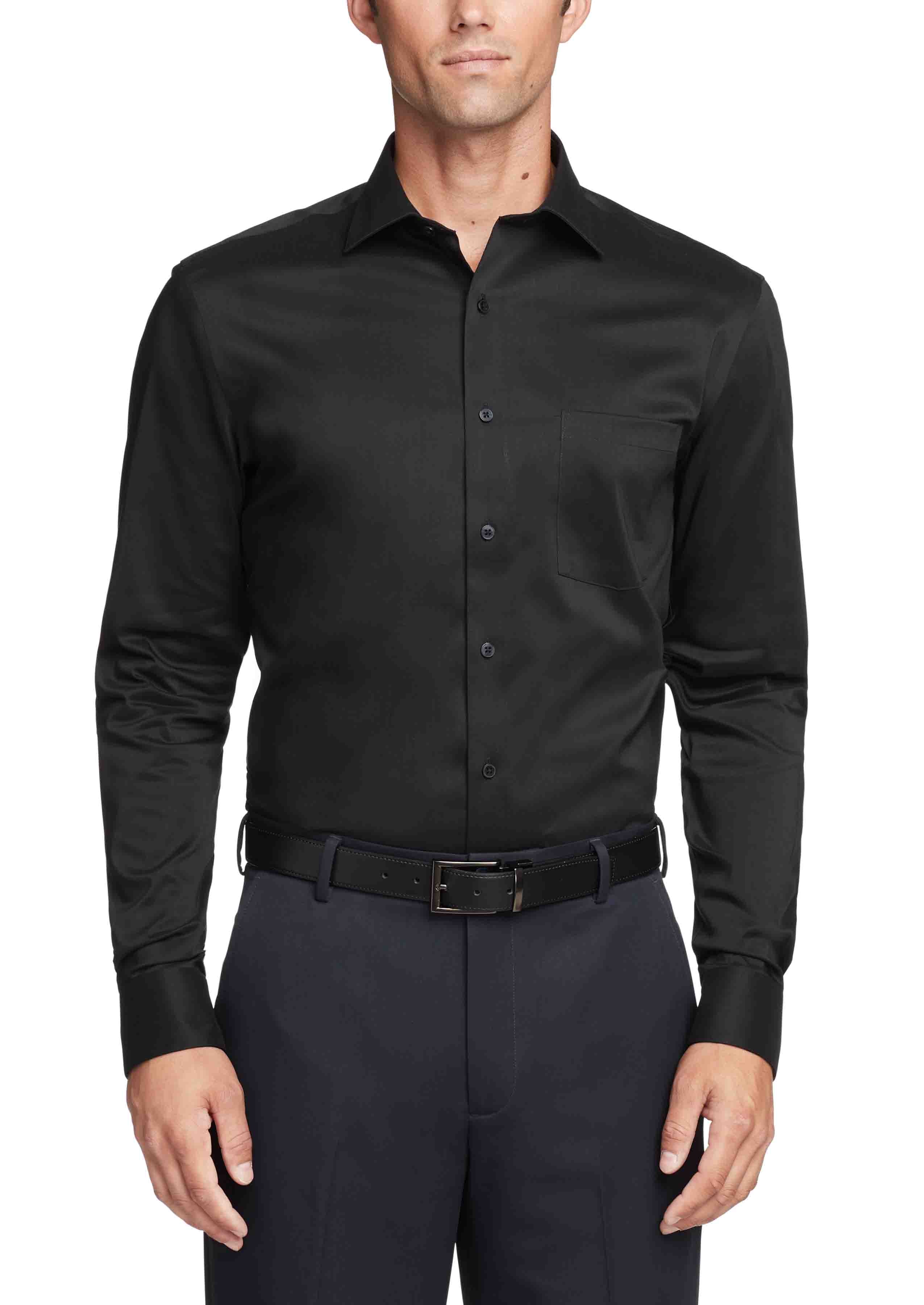  Van Heusen Van Heusen Regular Fit Ultra Wrinkle Free Stretch FLEX Solid - Black - Bonton