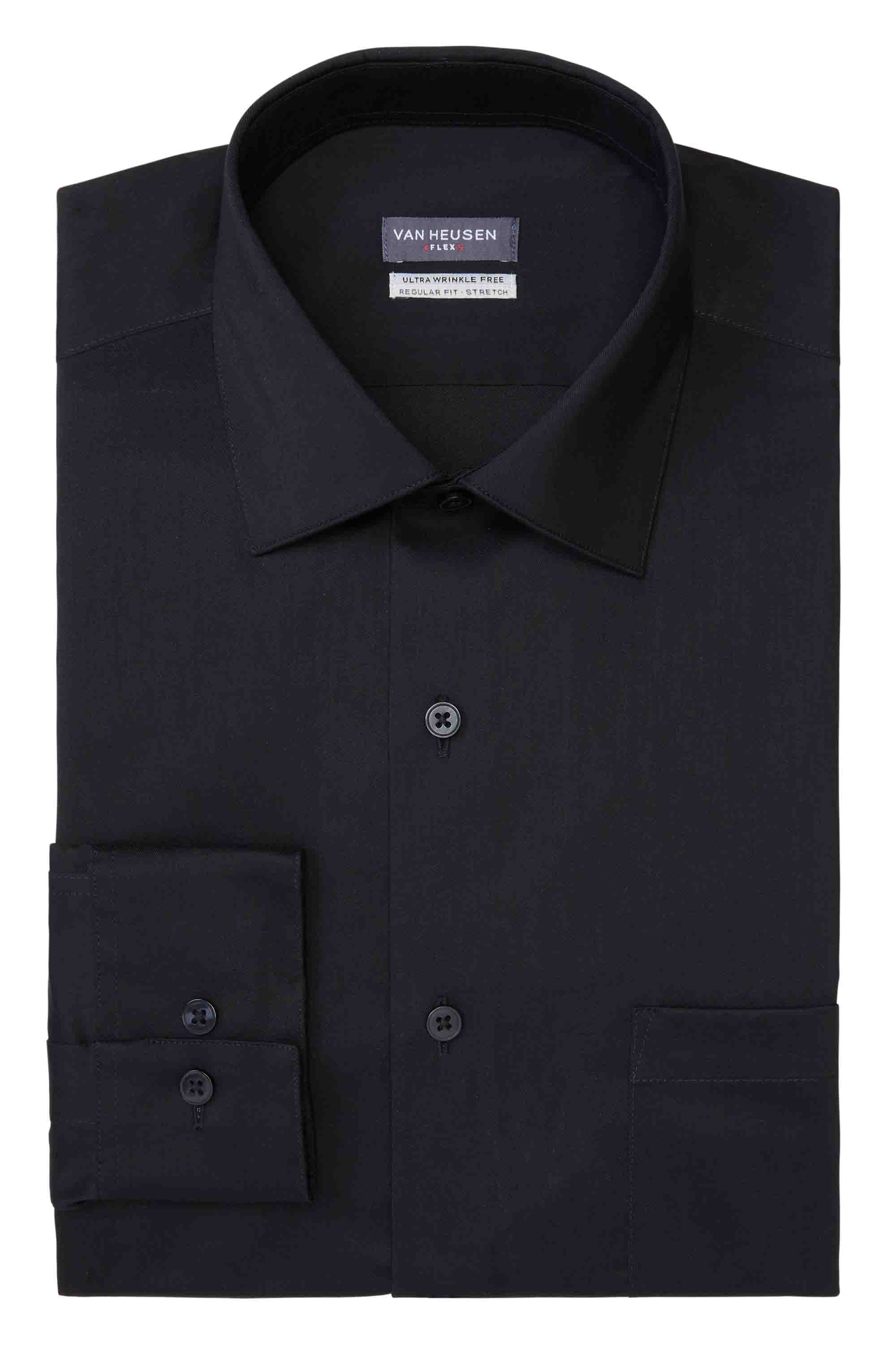  Van Heusen Van Heusen Regular Fit Ultra Wrinkle Free Stretch FLEX Solid - Black - Bonton