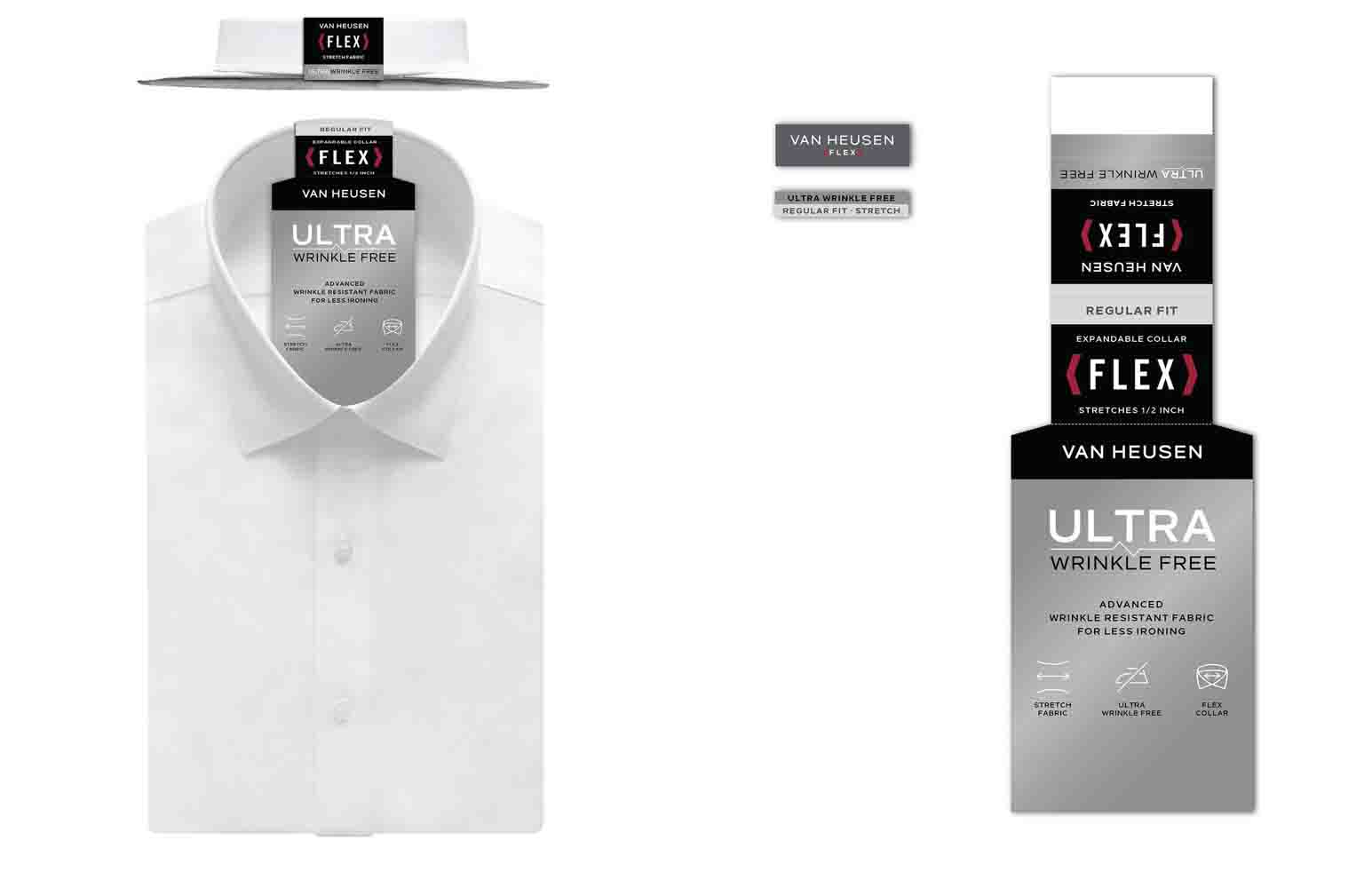  Van Heusen Van Heusen Regular Fit Ultra Wrinkle Free Stretch FLEX Solid - Black - Bonton