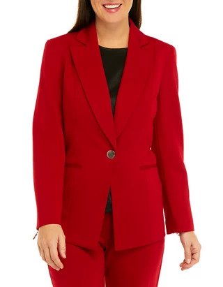 One Button Notch Collar Jacket With Sleeve Zippers