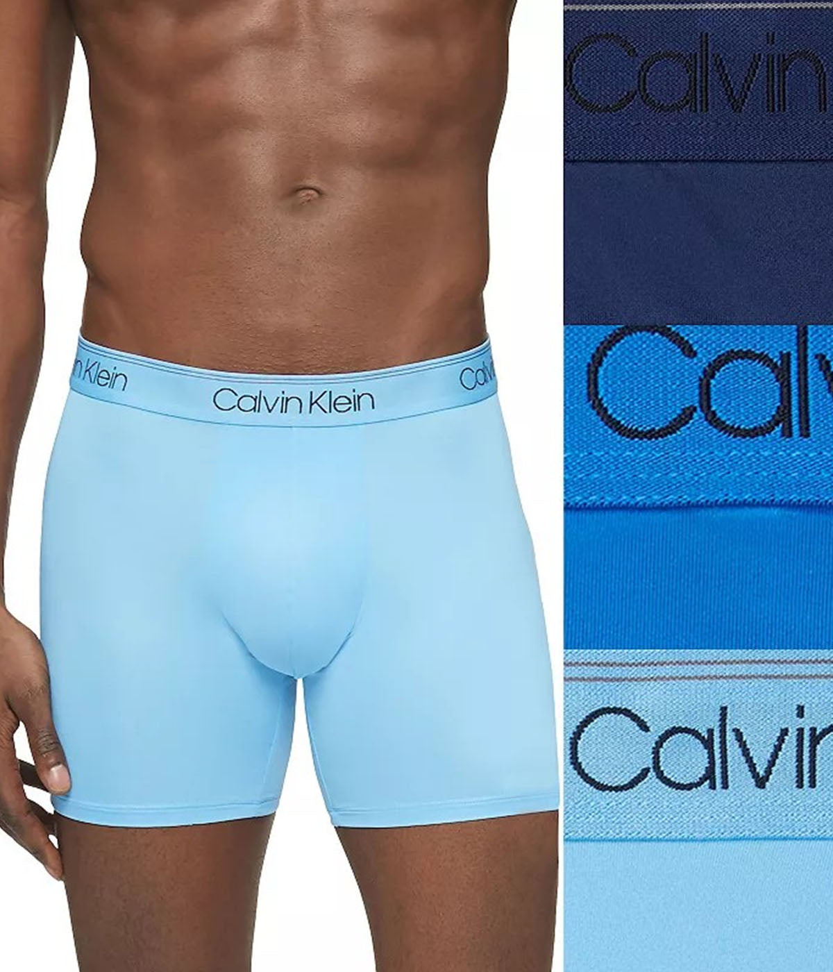  Calvin Klein Micro Fiber Stretch Boxer Brief 3 Pack - Navy - Bonton