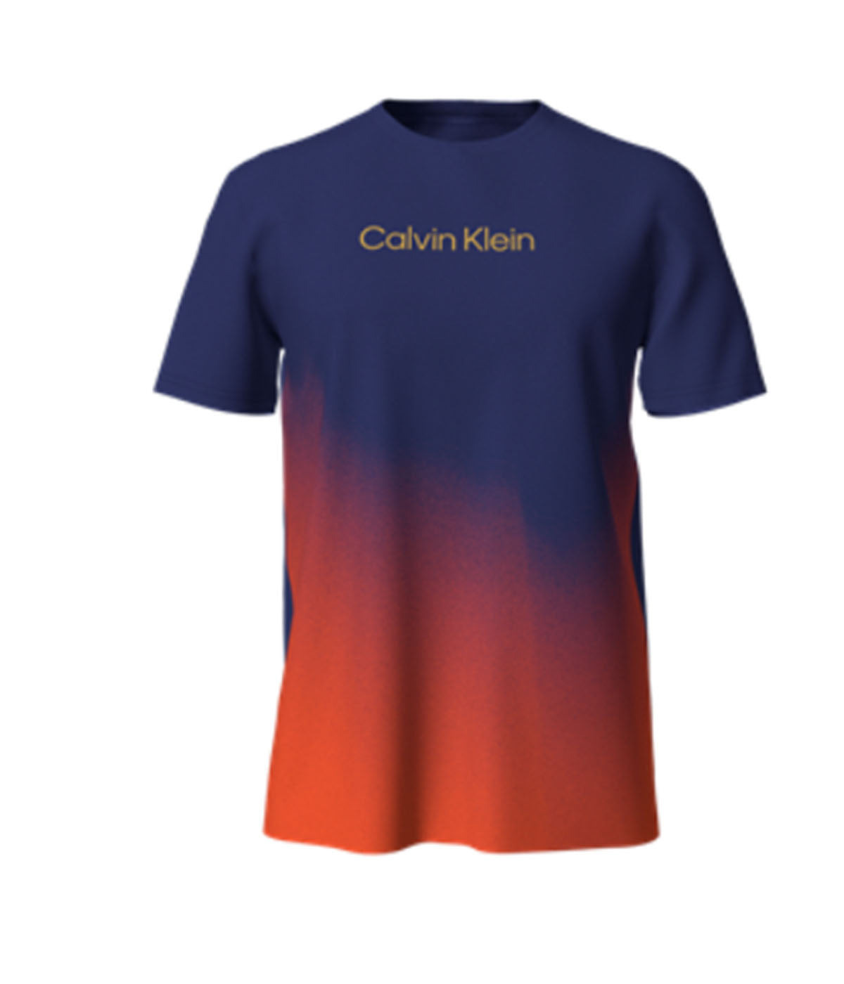  Calvin Klein Short Sleeves Linear Logo Crew Tee - Beacon Blue - Bonton
