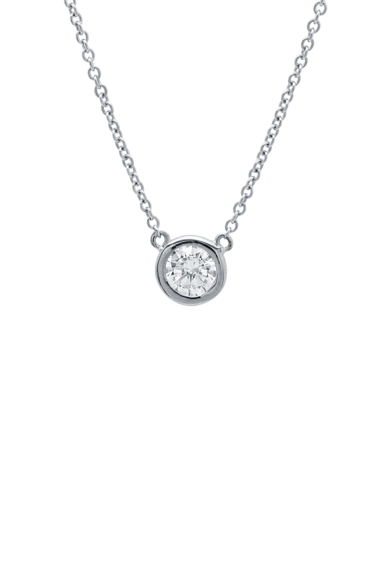 CRISLU Solitaire Bezel Set Pendant Small Finished in Pure Platinum - XX - Bonton